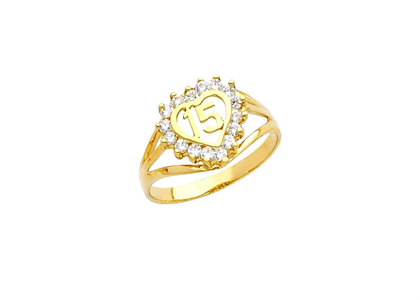 Gold Plated CZ Studded Numerical Ring